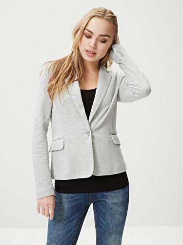 VERO MODA VMJULIA LS BLAZER DNM NOOS, Chaqueta de traje Mujer, Gris (Light Grey Melange), 36