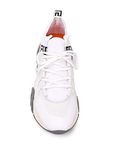 Versace Fashion Man DSU8007DCL5GD0141 Zapatillas de piel blanca, Primavera Verano 20, color Blanco, talla 44 EU