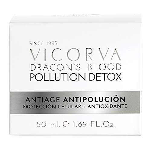 VICORVA DRAGON’S BLOOD POLLUTION DETOX | Crema Antiage Antipolución | Hidratación y Protección frente a los Agentes Contaminantes adversos | Protección Solar Media | 50ml