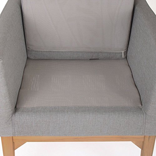 VIVAGARDEA 'vivag Ardea® Malaga mal01 Dining del reposabrazos Silla nanotex® con cojín y Teca de Patas, Taupe – Número a Elegir.