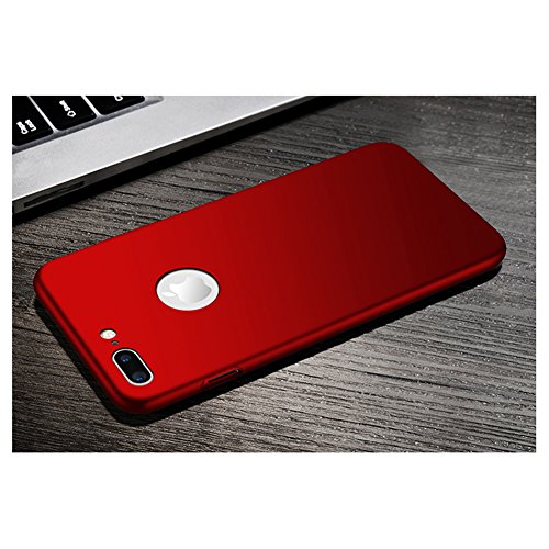 Vooway Rojo/Red Ultra-Delgado Funda Case Cover y Protector de Pantalla para Apple iPhone 7 Plus 5.5 Pulgadas MS70342