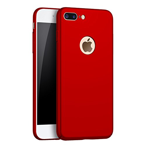 Vooway Rojo/Red Ultra-Delgado Funda Case Cover y Protector de Pantalla para Apple iPhone 7 Plus 5.5 Pulgadas MS70342