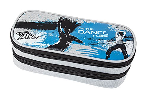 Wedo 24242502 - Estuche escolar rectangular, dos pisos, motivo Dance Floor, color gris