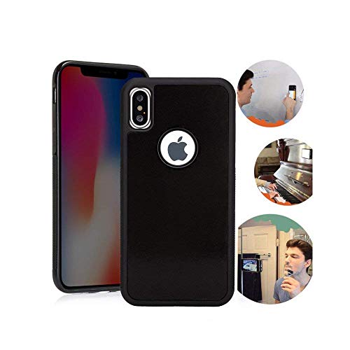 Wingcases for iPhone X/XS Funda, Carcasa Caso Antigravedad Magia Succión Palo on The Espejo Ventanas Pared Selfie Cover con Película a Prueba de Polvo