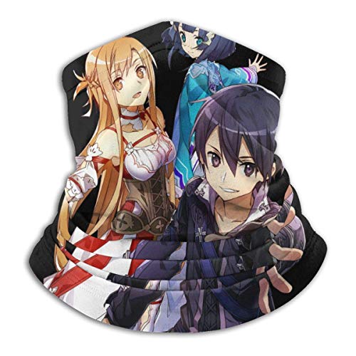 WlQshop Calentadores de Cuello Sword Art Online SAO Kirigaya Kazuto Asuna Cubrecabezas Outdoor Cold Weather Winter Sciarpe Windproof Breathable Bandana Balaclavas For Motorcycle Cycling