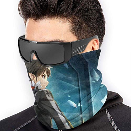 WlQshop Calentadores de Cuello Sword Art Online SAO Kirigaya Kazuto Cubrecabezas Outdoor Cold Weather Winter Neck Gaiter Windproof Breathable Bandana Balaclavas For Motorcycle Cycling