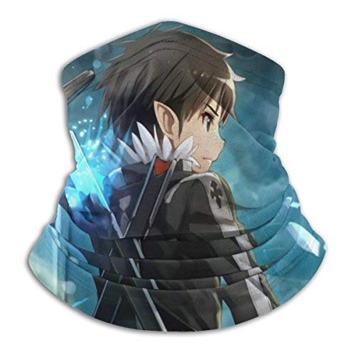 WlQshop Calentadores de Cuello Sword Art Online SAO Kirigaya Kazuto Cubrecabezas Outdoor Cold Weather Winter Neck Gaiter Windproof Breathable Bandana Balaclavas For Motorcycle Cycling