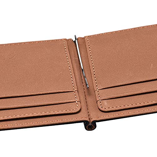 Womeet Cartera de Cuero Plateada para Hombre, billeteras Delgadas, portatarjetas de identificación Negra CRojoit,Cartera Embrague Cuero PU Cartera,Tarjetero para Tarjeta,Cartera Pequeña Billetera