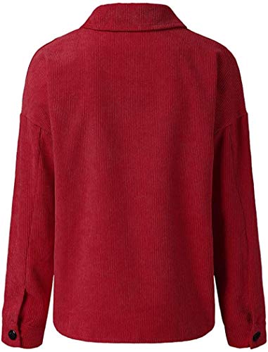 Women's Autumn and Winter Solid Button Long-Sleeved Clothes Sweater Coat,Red,Small