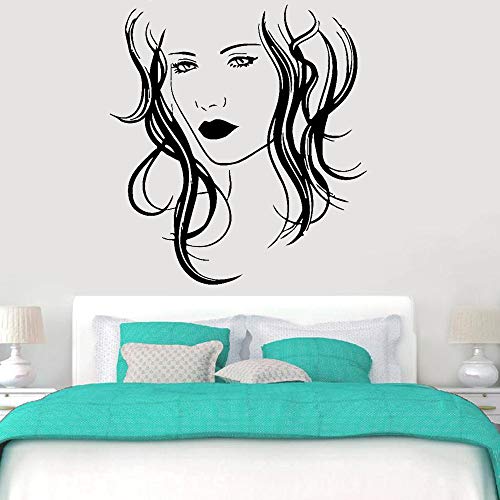 wopiaol Hermosa Mujer calcomanía de Pared decoración peluquería Peinado barbería Vinilo Pegatina de Pared Arte calcomanías de Pared Sala de Estar decoración del hogar