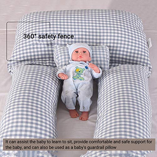 WSYK Almohada De Embarazo De Algodón En Forma De G Cojín De Lactancia con Cool Mat Almohada para Embarazadas Multifuncional Extraíble Y Lavable, Disponible En Verano,Sauce Red