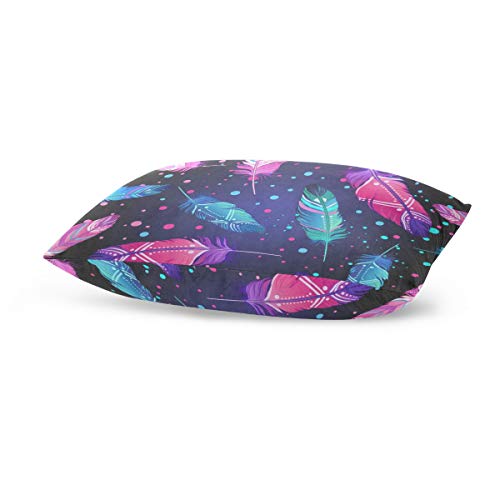 WYYWCY Plumas y Cuentas de Colores Brillantes Funda de Almohada Tamaño estándar Impreso 50x70 cm (20"x 30") Protectores de Almohada Reversible Fundas de Almohada de algodón Decorativas