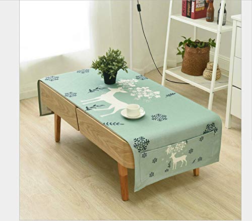 XINGXIAOYU Nordic Modern Minimalist Cotton and Linen Coffee Table Cover Cloth Waterproof and Oil-Proof Anti-Hot Living Room Tablecloth TV Cabinet Cloth,70 * 180Cm