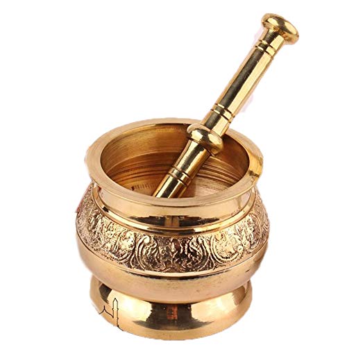 XLY El Ajo Molinillo De Olla Hierba, Mortero De Granito con Su Correspondiente Mano Pedestal De Bronce Cocina Tazón Regalo Mortero Y Maja Conjunto Inicio Gallo Pot Molienda De Maceración,1