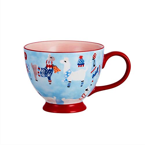 Yifuty Taza de la Historieta de cerámica de Cristal Desayuno Leche de Avena Taza de café Masculina y Femenina Parejas de Gran Capacidad Oficina Taza de té 9 * 11 cm / 3.5 * 4.3 Pulgadas