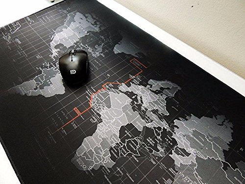 YINGNEW XXL Almohadilla de Raton Gaming Grande con Soporte de Gel -Base de Goma Antideslizante - Super Gruesa 800x400x3mm (Mapa del Mundo)