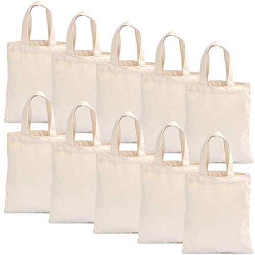 YOTINO 22 x 26 cm bolsa de algodón bolsa de yute bolsa de farmacia natural sin imprimir bolsa de transporte bolsa bolsa de regalo bolsa de compras para medicamentos(natural, 10 piezas)