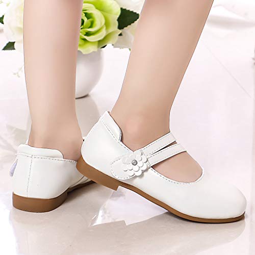 YWLINK Zapatos para NiñOs,NiñAs De Los NiñOs Flores Dulces Zapatos PequeñOs Zapatos De Princesa Zapatos Solos Zapatos Frescos Zapatos De Princesa Zapatos De Baile(Blanco,32EU)