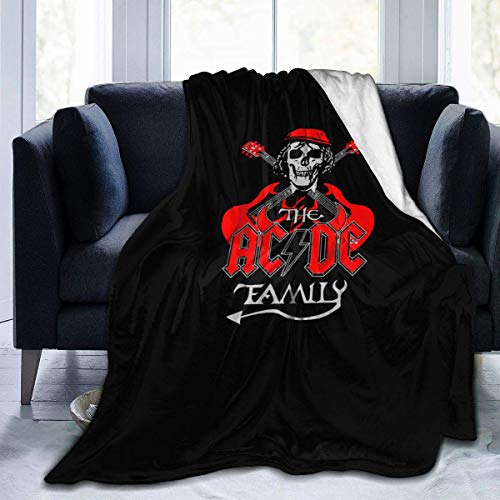 YYdg Fleece Blanket ACDC Family Plush Throw Blanket Over Sofa, Couch, Bed, Warm, Elegant, Fluffy Blanket, Breathable Lightweight Decorative Blanke Size 50x40 60x50 80x60 Inch,50"x40"