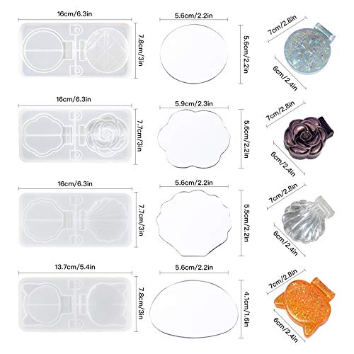 YZNlife Casting Mold - Molde de resina para espejo (4 unidades, incluye 8 espejos)