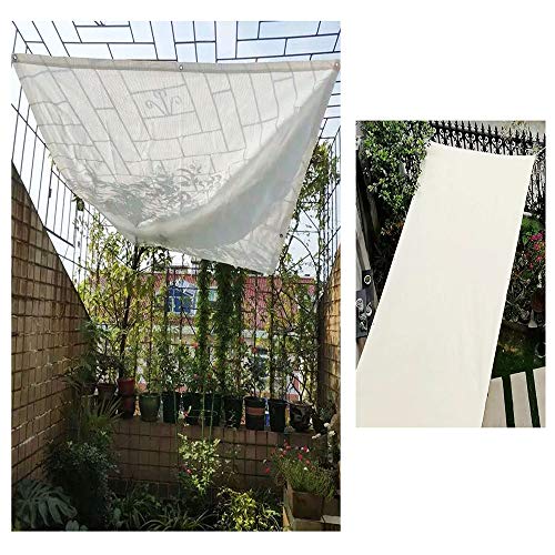 ZAZAP Toldo Vela De Sombra,Red De Sombra para JardíN, Tela De Malla para Parabrisas, con Ojal, ProteccióN UV 85%, Blanco, Cuerda De EnvíO