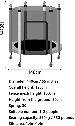 ZCXBHD Trampolín Redondo Interior para Niños para Niños Pequeños En Interiores Y Exteriores Trampolín Pequeño con Red De Gabinete Y Almohadilla De Seguridad 55 Pulgadas,D