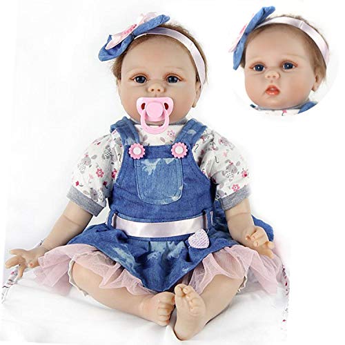 ZIYIUI 22" 55 cm Realista bebe Reborn Muñeca Vinilo Suave Silicona Niña Reborn Muñecos bebé Regalo de cumpleaños