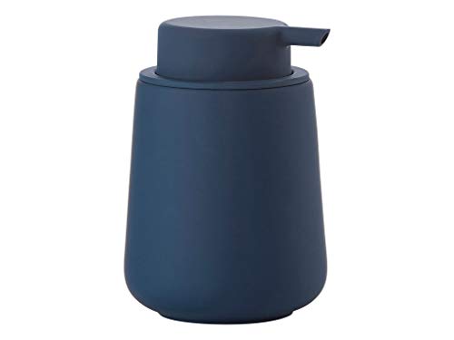 Zone Denmark 362048 Nova One Dispensador de Jabón con Soft-Touch de Porcelana, Ø 8 cm A 11,5 cm, 0,25 l - Royal Blue Azul Oscuro Pastel