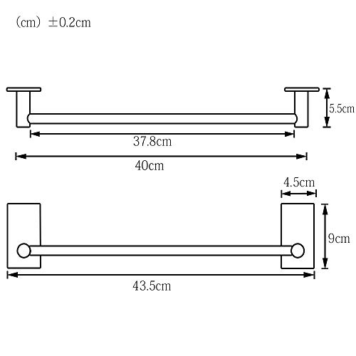 ZUNTO Toallero con 2 Ganchos Adhesivo Toalleros Barra Para Baño Acero Inoxidable 40cm