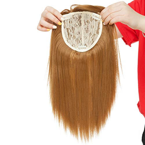 11"(27cm) SEGO Extensiones de Cabello Clip Prótesis Capilar Mujer [Castaño Café] Pelo Sintético Se Ve Natural Pelucas Flequillo Postizo Hair Toppers Toupee (95g)