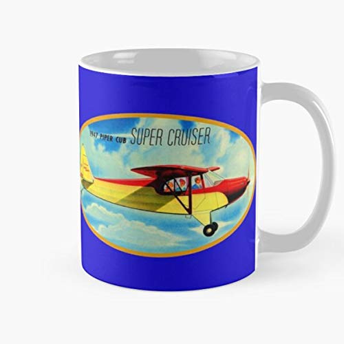 1947 Cruiser Super Pilot Aircraft Cub Piper Cessna Taza de café con Leche 11 oz