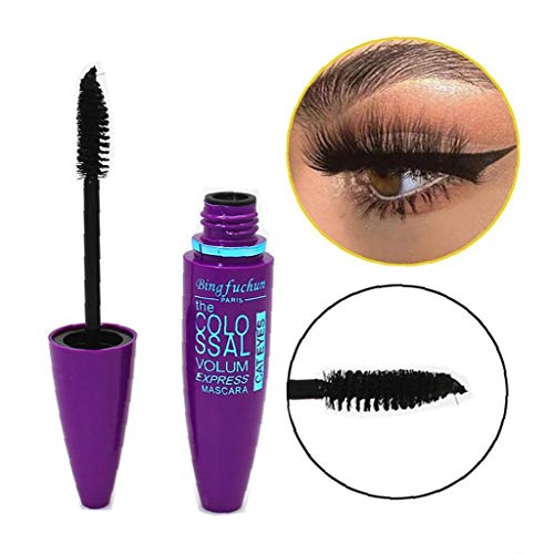 1PC 4D Lash Mascara a prueba de manchas fórmula hipoalergénica Mascara durante más tiempo, más grueso y voluminoso pestañas larga duración Ojos Cosmética Con Amplificación cepillo del rimel (púrpura)