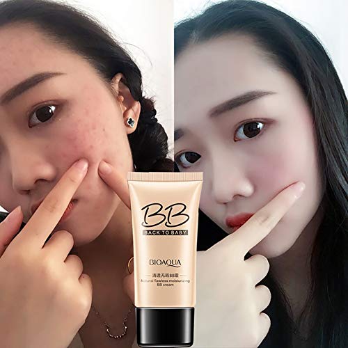 1PC Crema BB Hidratante con color Bb Cream Maquillaje facial Hidratante Anti-Aging Bb Cream para tonos de piel claros y medios (Light Color)