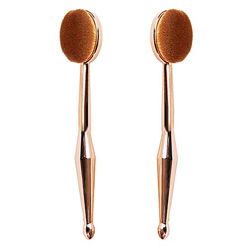 2 brochas de maquillaje con forma de cepillo de dientes ovalado para base de maquillaje multifunción, cepillo de maquillaje profesional para base, colorete, corrector, sombra de ojos