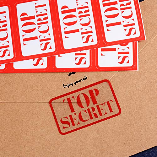 200pcs 20Hojas Etiquetas TOP SECRET Verticales