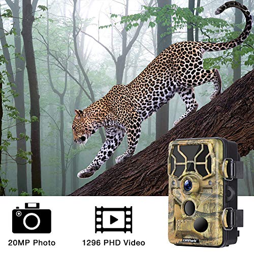 【2020 Upgrade】Campark Cámara de Caza WiFi Bluetooth 20MP 1296P Trail Game Cámara con visión nocturna activada por movimiento, al aire libre impermeable IP66