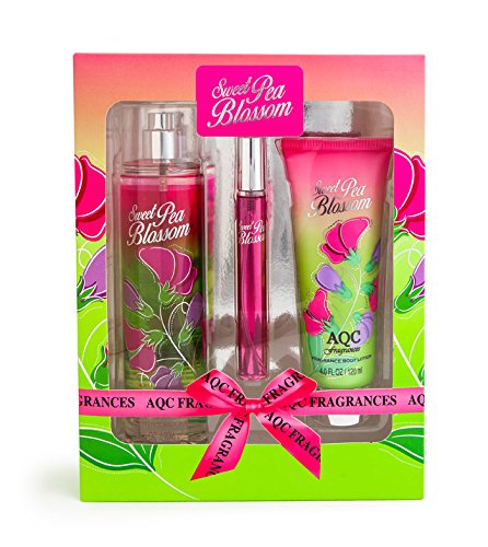 2x AQC Sweet Pea Blossom Fragance Mist 236 ml + EDP + Body Lotion 120 ml