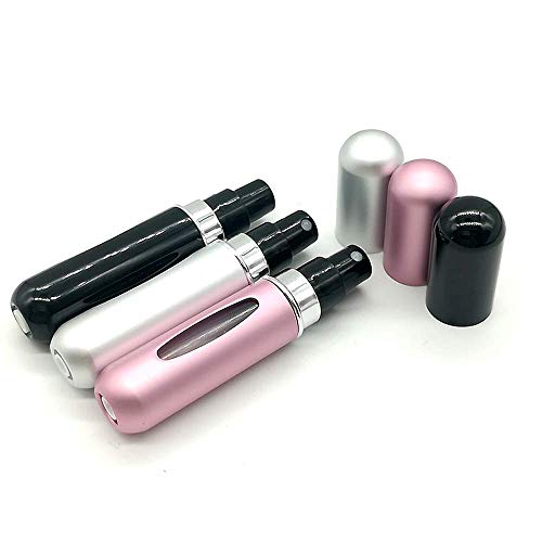 3pcs y 5 ml atomizador de Perfume de Botella vacío pulverizador del Perfume de atomizadores Recargable dosificador de Perfume Spray Frasco para Viaje Viajes aéreos o Salidas nocturnas