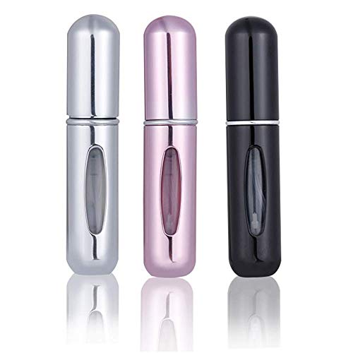 3pcs y 5 ml atomizador de Perfume de Botella vacío pulverizador del Perfume de atomizadores Recargable dosificador de Perfume Spray Frasco para Viaje Viajes aéreos o Salidas nocturnas