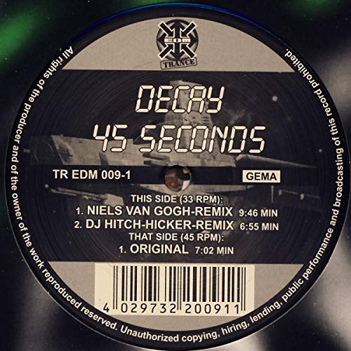 45 seconds (Niels van Gogh-Remix) / Vinyl Maxi Single [Vinyl 12'']