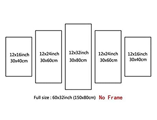 5 Pinturas En Lienzo Hd Imprimir Arte De La Pared Pinturas Modernas Para La Decoración Del Hogar-Alicia 150 Cm X 80 Cm (Sin Marco)