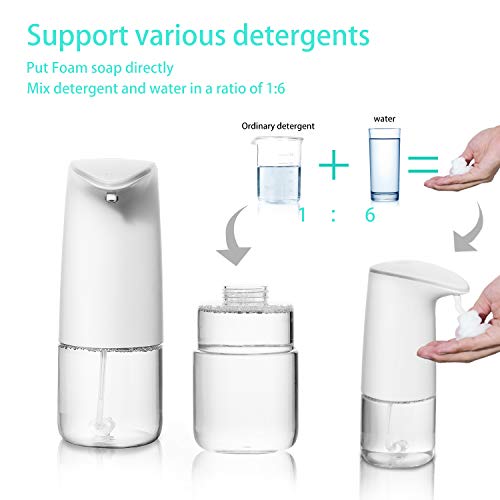 500ml Non-Touch Alcohol Dispenser, Automatic Induction Disinfection Sprayer for Home, Office, Hotel, Restaurants, Hospital (White) (White Soap Dispenser)