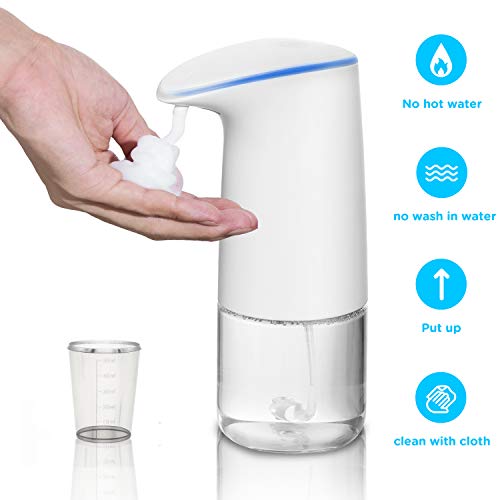 500ml Non-Touch Alcohol Dispenser, Automatic Induction Disinfection Sprayer for Home, Office, Hotel, Restaurants, Hospital (White) (White Soap Dispenser)