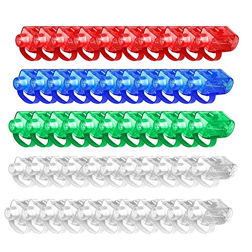 50pcs luces LED dedo, FLYING_WE Vigas de luz brillantes estupendas del dedo del LED,Ilumine juguetes Suministros de favor de fiesta.( Colores variados ?