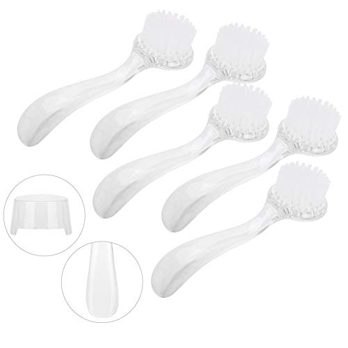 5pcs Cepillo Suave para Limpieza del Polvo de Uñas, Pinceles para Manicura Polvo de Uñas(Blanco)