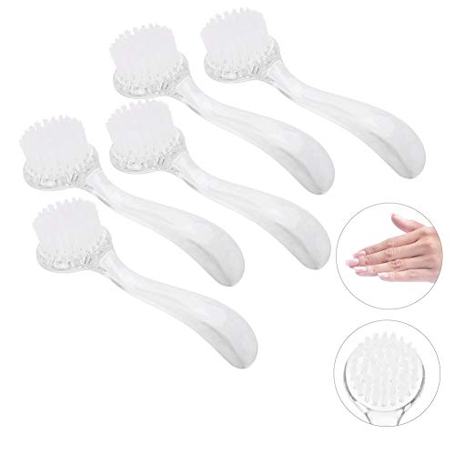 5pcs Cepillo Suave para Limpieza del Polvo de Uñas, Pinceles para Manicura Polvo de Uñas(Blanco)