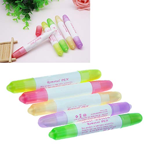 5pcs / set Esmalte de uñas Corrector de eliminación de lápiz de uñas de arte polaco Detergente con puntas de repuesto Maquillaje Corrector pluma del removedor para aplicaciones domésticas o salón