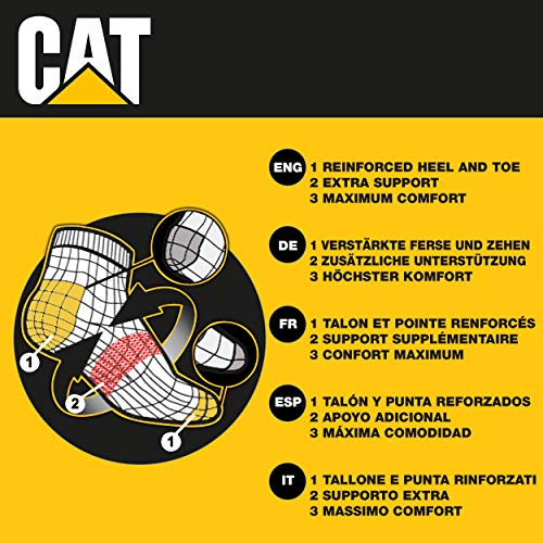 6 Pares calcetines bajos CAT Caterpillar, para hombre, reforzados en el talón y la punta, excelente calidad de Algodón (Azul, 39-42)