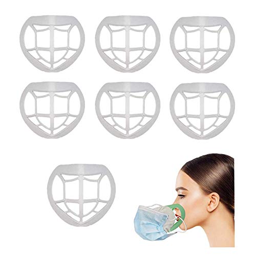 6 piezas 3D estéreo mascarilla titular lápiz labial marco protector mascarilla soporte de refrigeración facial pintalabios marco de protección para la cara soporte para la nariz maquillaje white