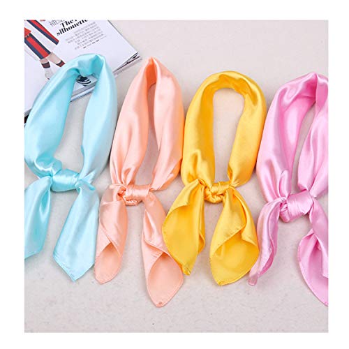 60 cm Candy Colors Women Silk Scarf Fashion Silk Shawl Head Covering Ladies Professional Small Squares Send Random Talla única